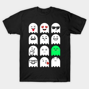 Emoji Faces Ghost White T-Shirt